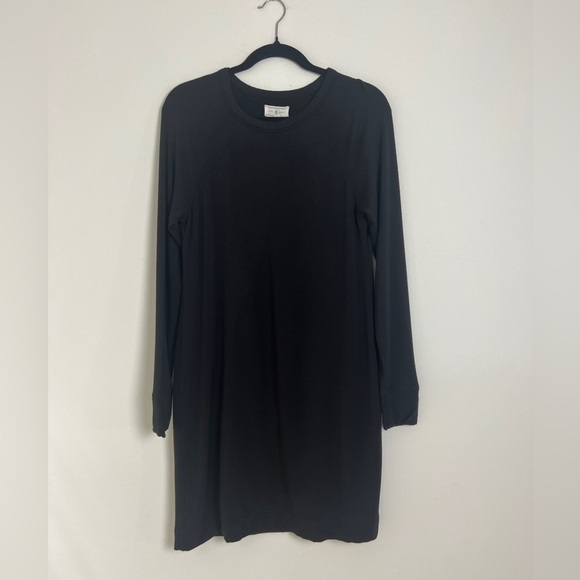 Lou & Grey Signature Soft Black Long Sleeve Casual Closet Staple Dress Sz M - Picture 2 of 10